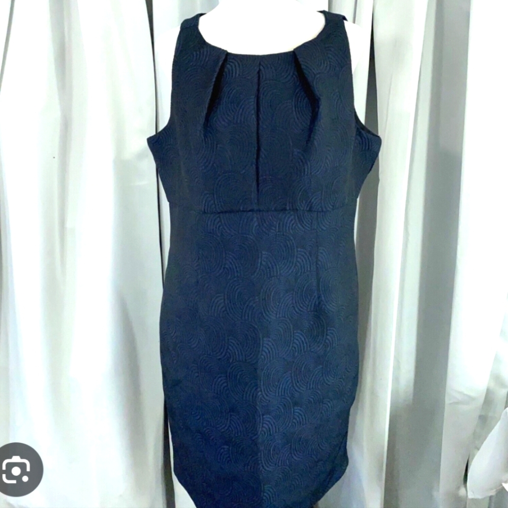 Just...Taylor Blue Sheath Dress Sleeveless Square Neck